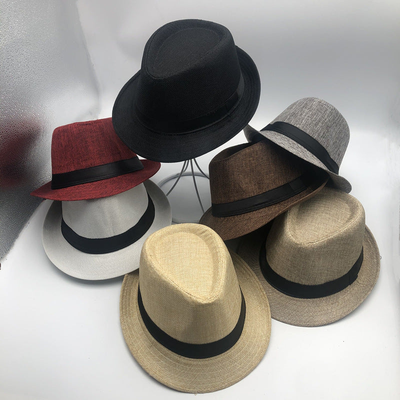 Mens Fedora Hat Classic Short Brim Hats Summer Beach Panama Hat for Men and Women