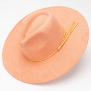 Wholesale Suede Fedora Hats for Women Colorful Water Drop Shaped Top Big Brim Fedora Hats Unisex Tissue Rope Band Hat