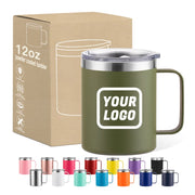 Personalized 12oz 14oz 16oz 24oz Stainless Steel Tumbler with Handle Vacuum Insulated Custom Camping Coffee Mug with Handle