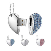 Diamond Heart Usb Necklace Heart Diamond Usb Flash Drives