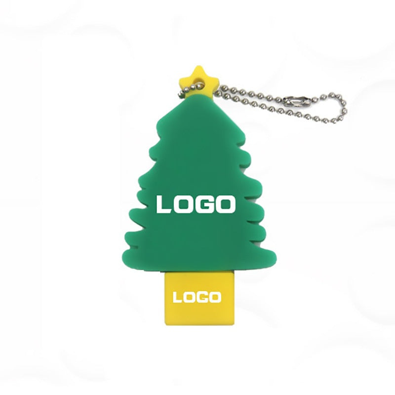Customized PVC Santa Claus Christmas Tree USB Flash Drive