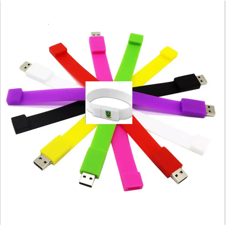 Customized logo Silicon Bracelet USB Flas Drive