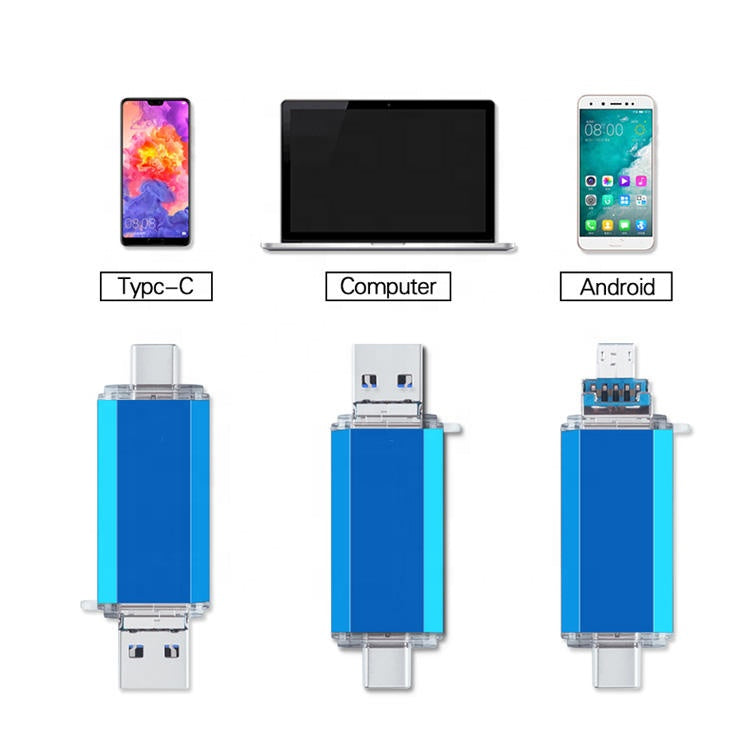 3 in 1 Type C Micro USB 3.0 Flash Drive 32GB 64GB 128GB OTG USB Flash Drive Device