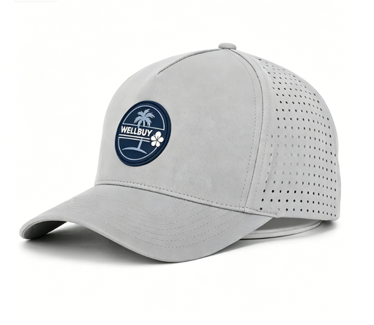 Custom Logo 5 Panel Laser Cut Hole Perforated Gorras,Mens Water Resistant Proof Baseball Cap Sports Performance Hat