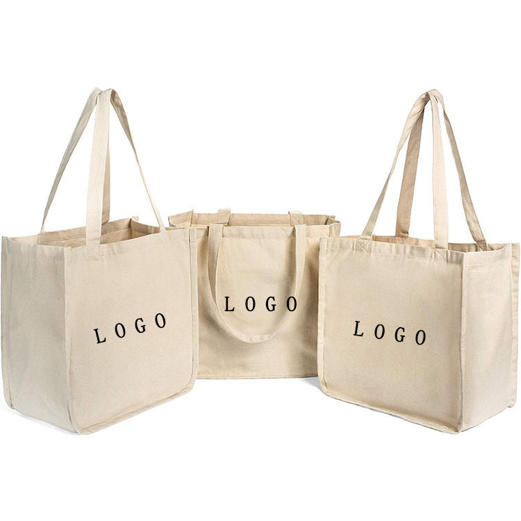 Promotion Custom Natural Durable Cotton Canvas Shopping Tote Bag with logo