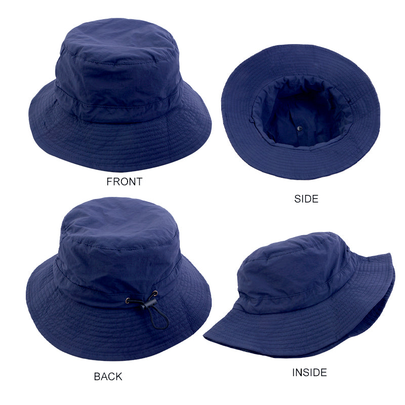 Wholesale Custom Logo Outdoor Summer 100%Polyester Waterproof Packable Bucket Hat Summer Beach Hat Outdoor Cap for Women and Men