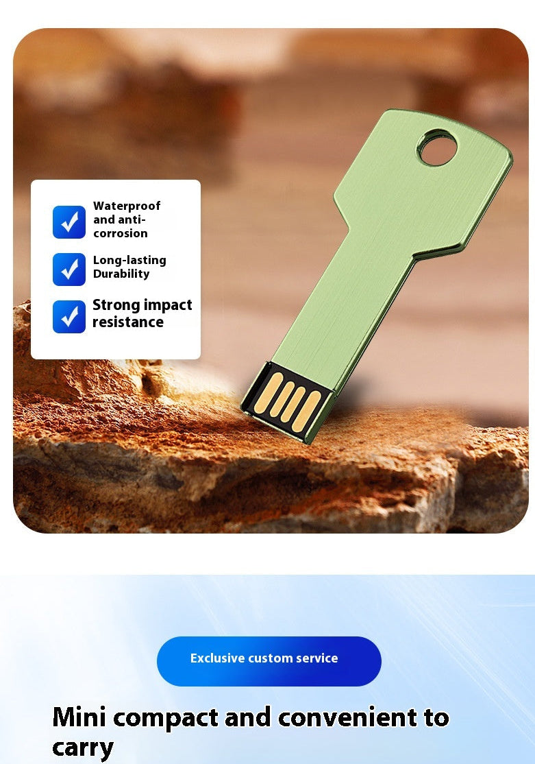 Fashion Customized Creative Metal Key USB Pendrive 128GB Promotional Gift for Company Exhibition Logo Printing Usb Flash Drive