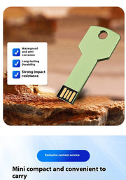 Fashion Customized Creative Metal Key USB Pendrive 128GB Promotional Gift for Company Exhibition Logo Printing Usb Flash Drive