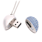 Diamond Heart Usb Necklace Heart Diamond Usb Flash Drives