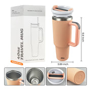 Custom Adventure H2.0 40 oz Coffee Thermal Cup Stainless Steel Black Insulated Travel Mug 40Oz Tumbler With Handle and Straw