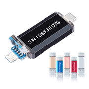 3 in 1 Type C Micro USB 3.0 Flash Drive 32GB 64GB 128GB OTG USB Flash Drive Device