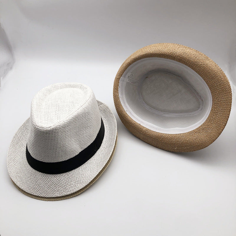 Mens Fedora Hat Classic Short Brim Hats Summer Beach Panama Hat for Men and Women