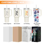 Custom Adventure H2.0 40 oz Coffee Thermal Cup Stainless Steel Black Insulated Travel Mug 40Oz Tumbler With Handle and Straw