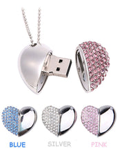 Diamond Heart Usb Necklace Heart Diamond Usb Flash Drives