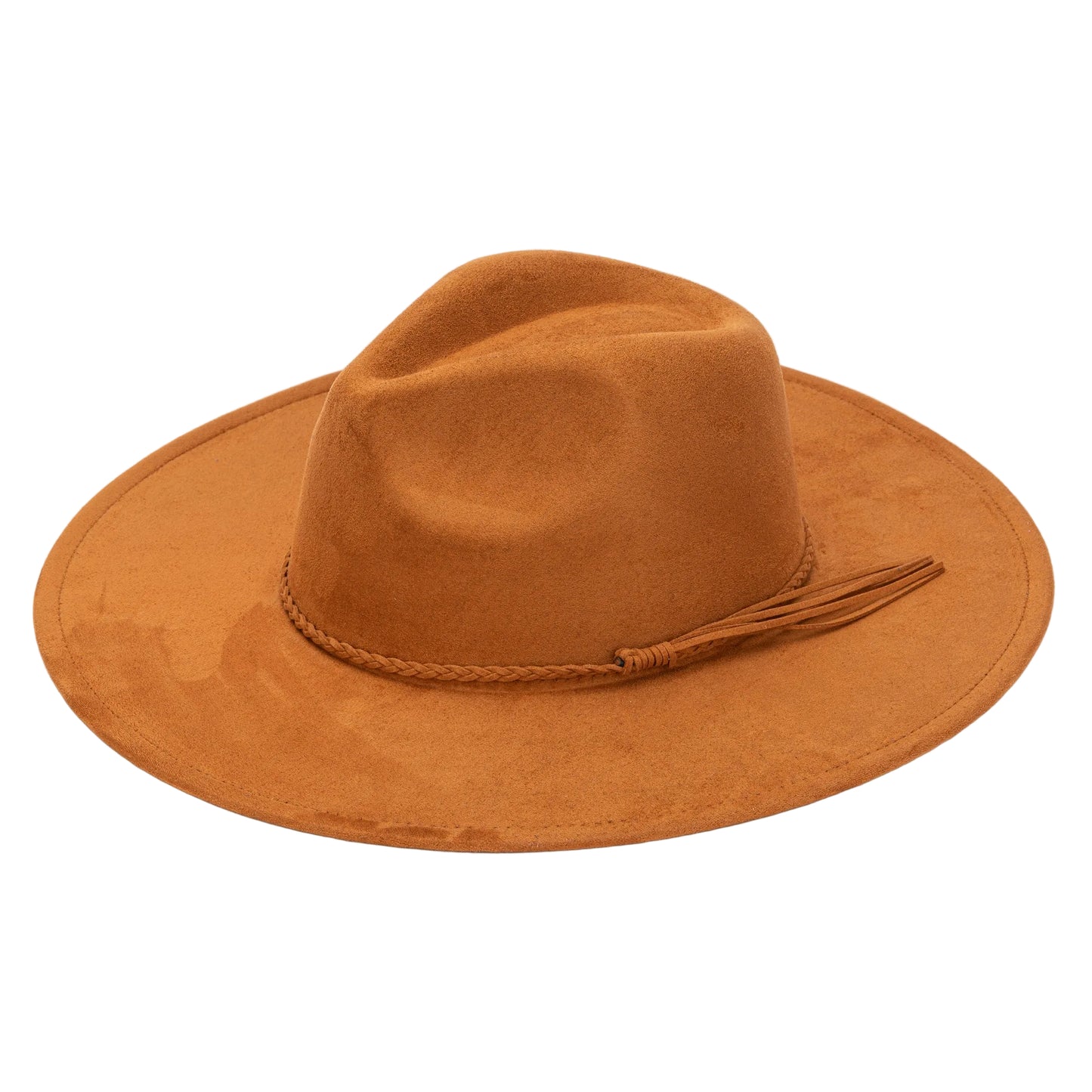 Wholesale Suede Fedora Hats for Women Colorful Water Drop Shaped Top Big Brim Fedora Hats Unisex Tissue Rope Band Hat