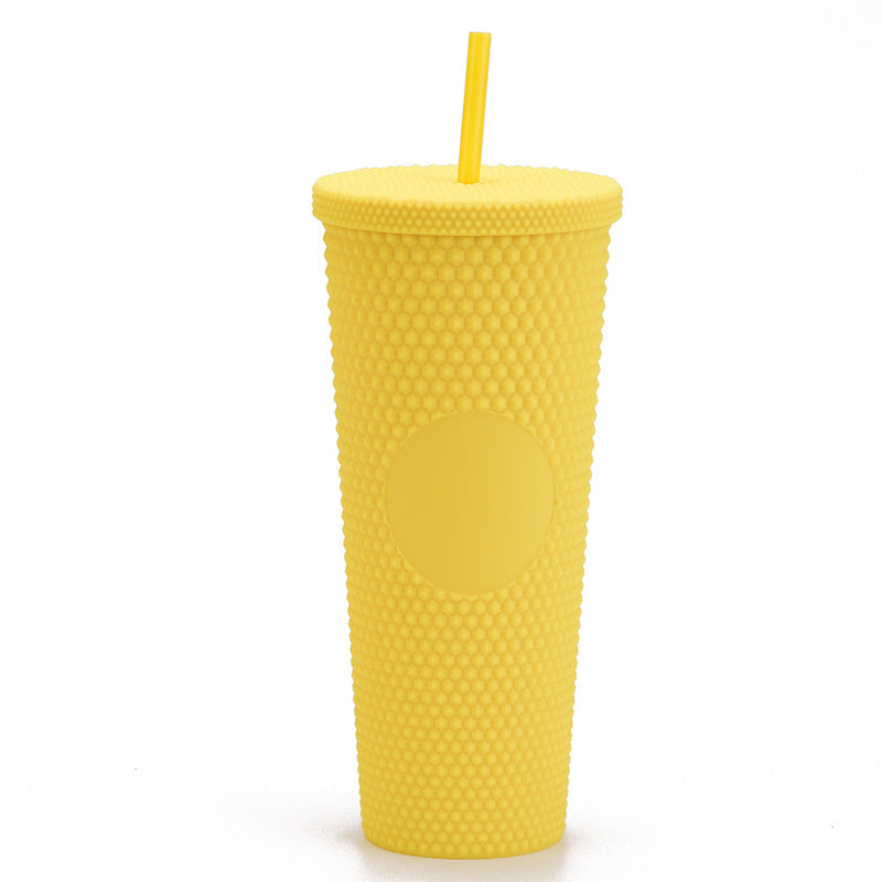 Cute Design Reusable 24oz Plastic Tumbler with Lids and Straws for Cold Water Coffee Party Occasions