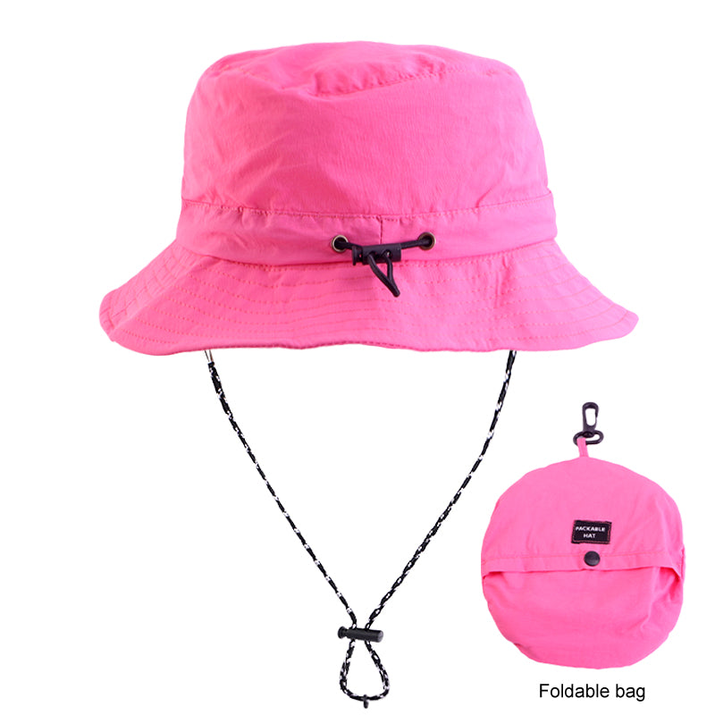 Wholesale Custom Logo Outdoor Summer 100%Polyester Waterproof Packable Bucket Hat Summer Beach Hat Outdoor Cap for Women and Men