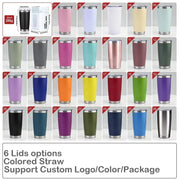 Custom logo 20oz 30oz Double Wall Insulated Powder Coated Tumbler Vacuum Cup Thermal Stainless Steel Coffee Travel Mug with Lid