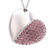 Diamond Heart Usb Necklace Heart Diamond Usb Flash Drives