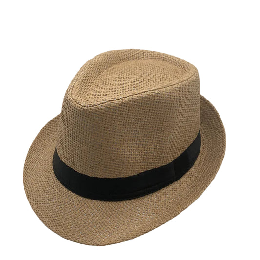 Mens Fedora Hat Classic Short Brim Hats Summer Beach Panama Hat for Men and Women