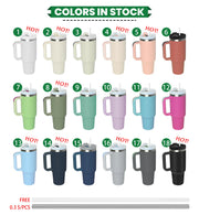 Custom Adventure H2.0 40 oz Coffee Thermal Cup Stainless Steel Black Insulated Travel Mug 40Oz Tumbler With Handle and Straw