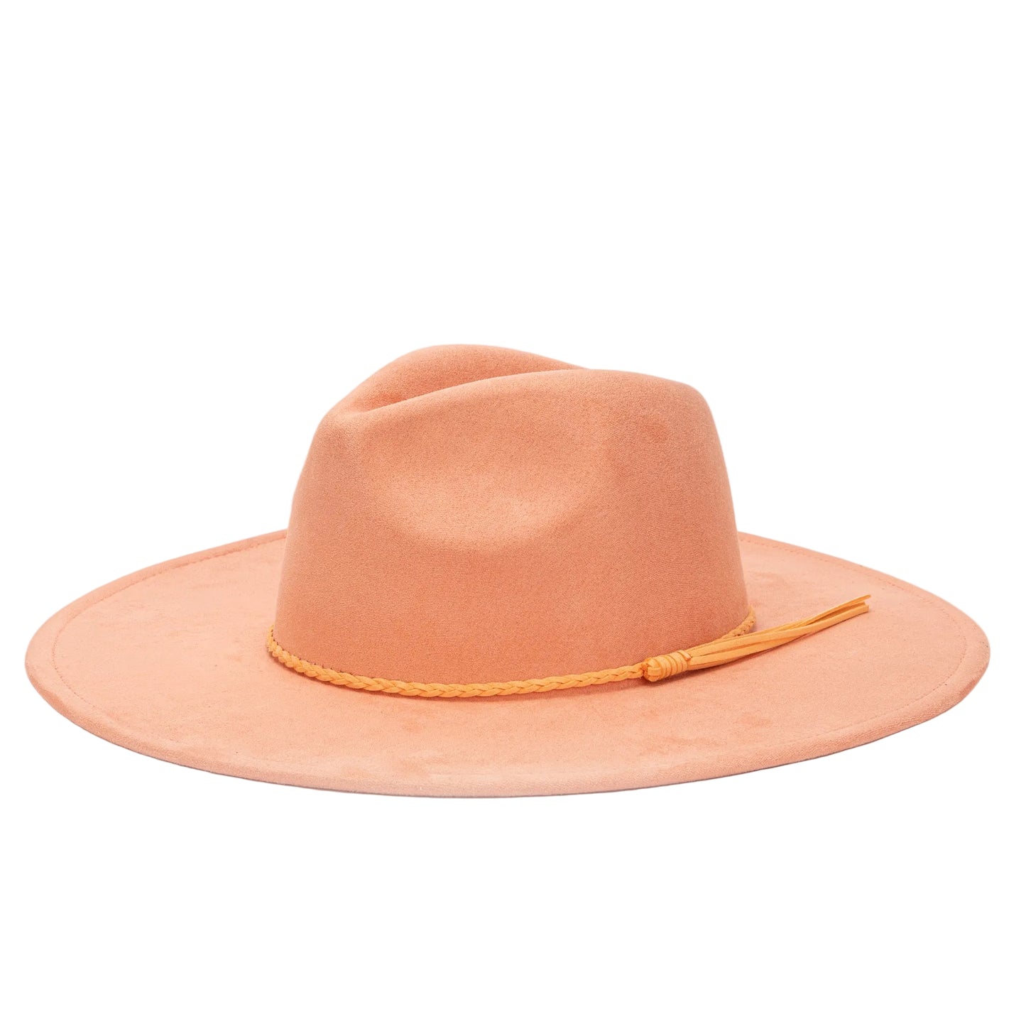 Wholesale Suede Fedora Hats for Women Colorful Water Drop Shaped Top Big Brim Fedora Hats Unisex Tissue Rope Band Hat