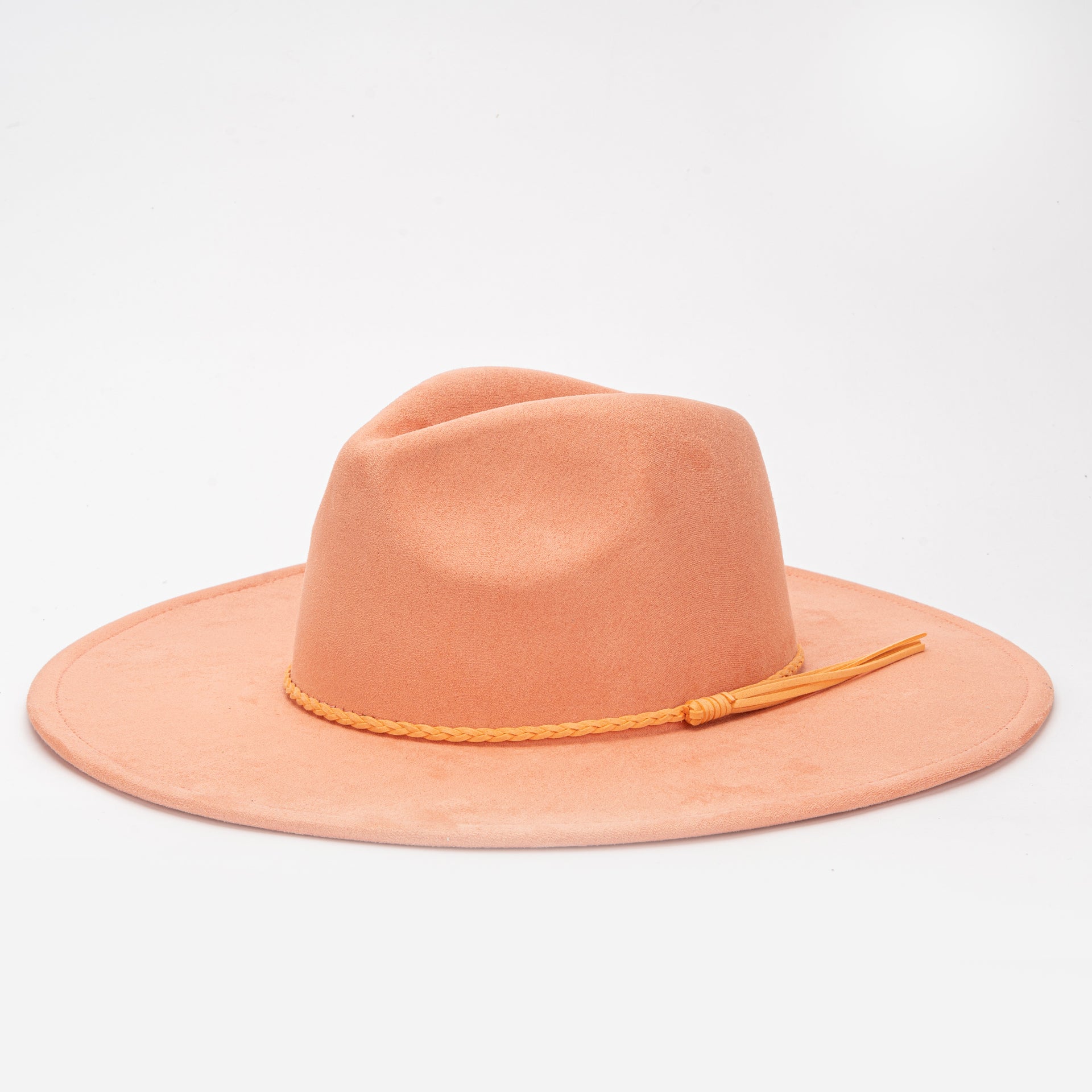 Wholesale Suede Fedora Hats for Women Colorful Water Drop Shaped Top Big Brim Fedora Hats Unisex Tissue Rope Band Hat