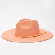 Wholesale Suede Fedora Hats for Women Colorful Water Drop Shaped Top Big Brim Fedora Hats Unisex Tissue Rope Band Hat