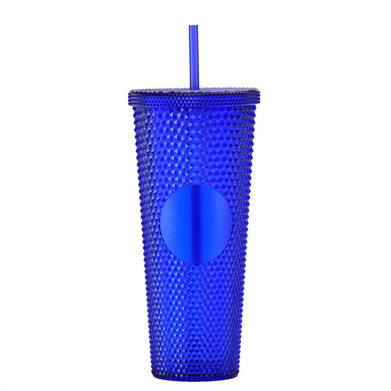 Cute Design Reusable 24oz Plastic Tumbler with Lids and Straws for Cold Water Coffee Party Occasions
