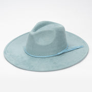 Wholesale Suede Fedora Hats for Women Colorful Water Drop Shaped Top Big Brim Fedora Hats Unisex Tissue Rope Band Hat