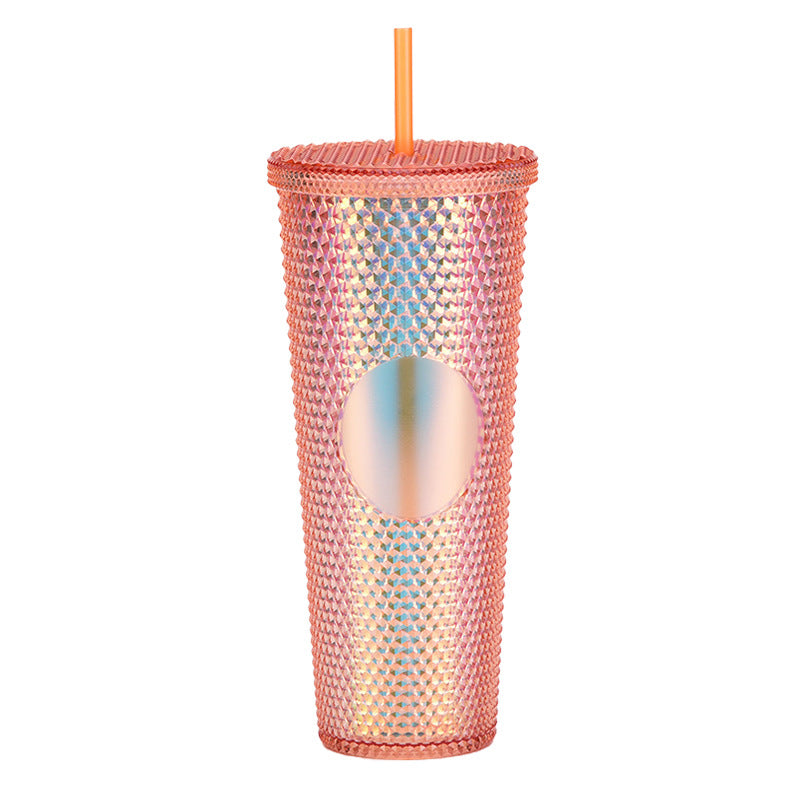 Cute Design Reusable 24oz Plastic Tumbler with Lids and Straws for Cold Water Coffee Party Occasions