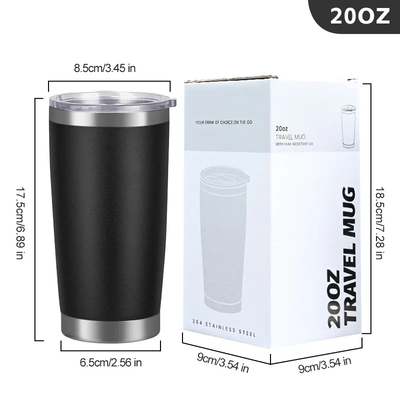 Custom logo 20oz 30oz Double Wall Insulated Powder Coated Tumbler Vacuum Cup Thermal Stainless Steel Coffee Travel Mug with Lid