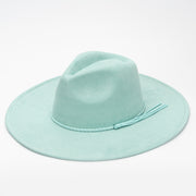 Wholesale Suede Fedora Hats for Women Colorful Water Drop Shaped Top Big Brim Fedora Hats Unisex Tissue Rope Band Hat