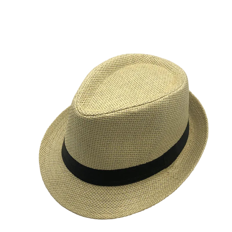 Mens Fedora Hat Classic Short Brim Hats Summer Beach Panama Hat for Men and Women