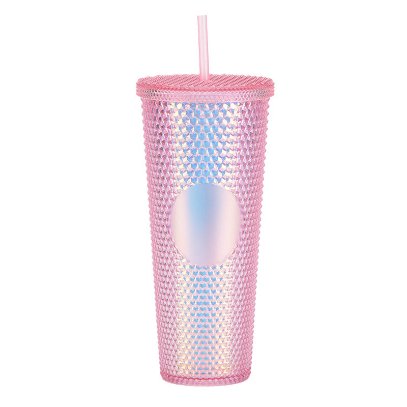 Cute Design Reusable 24oz Plastic Tumbler with Lids and Straws for Cold Water Coffee Party Occasions