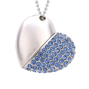 Diamond Heart Usb Necklace Heart Diamond Usb Flash Drives