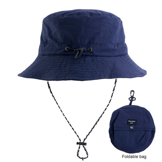 Wholesale Custom Logo Outdoor Summer 100%Polyester Waterproof Packable Bucket Hat Summer Beach Hat Outdoor Cap for Women and Men