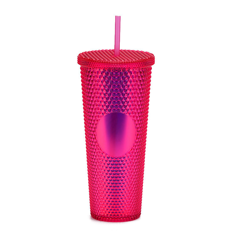 Cute Design Reusable 24oz Plastic Tumbler with Lids and Straws for Cold Water Coffee Party Occasions