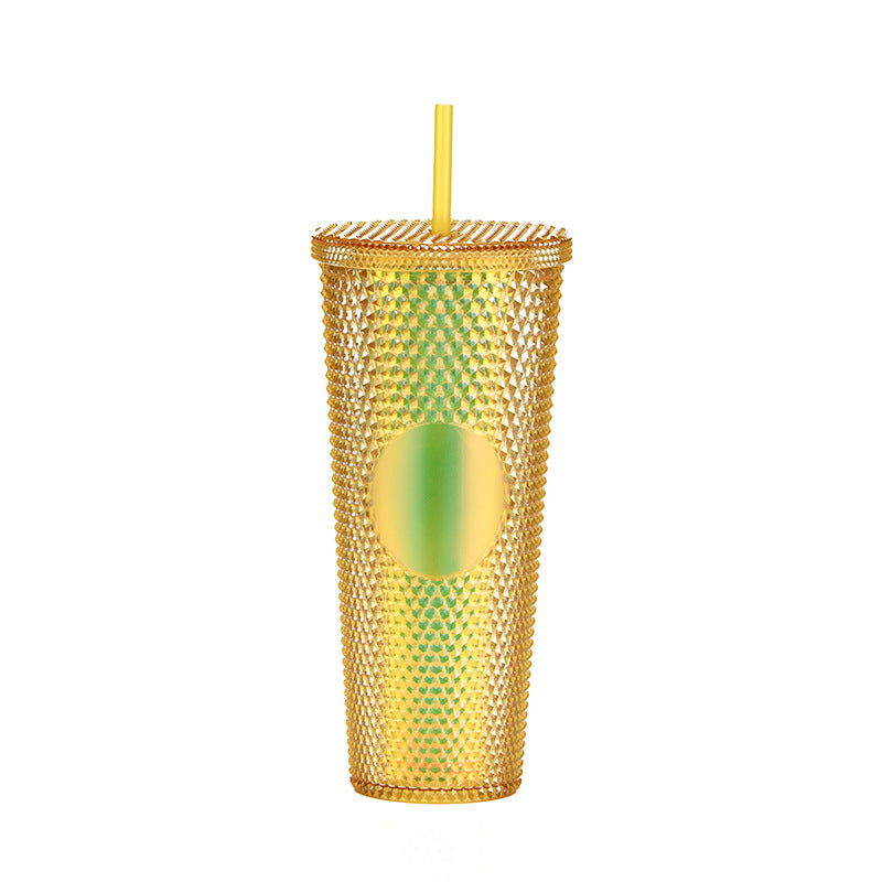 Cute Design Reusable 24oz Plastic Tumbler with Lids and Straws for Cold Water Coffee Party Occasions