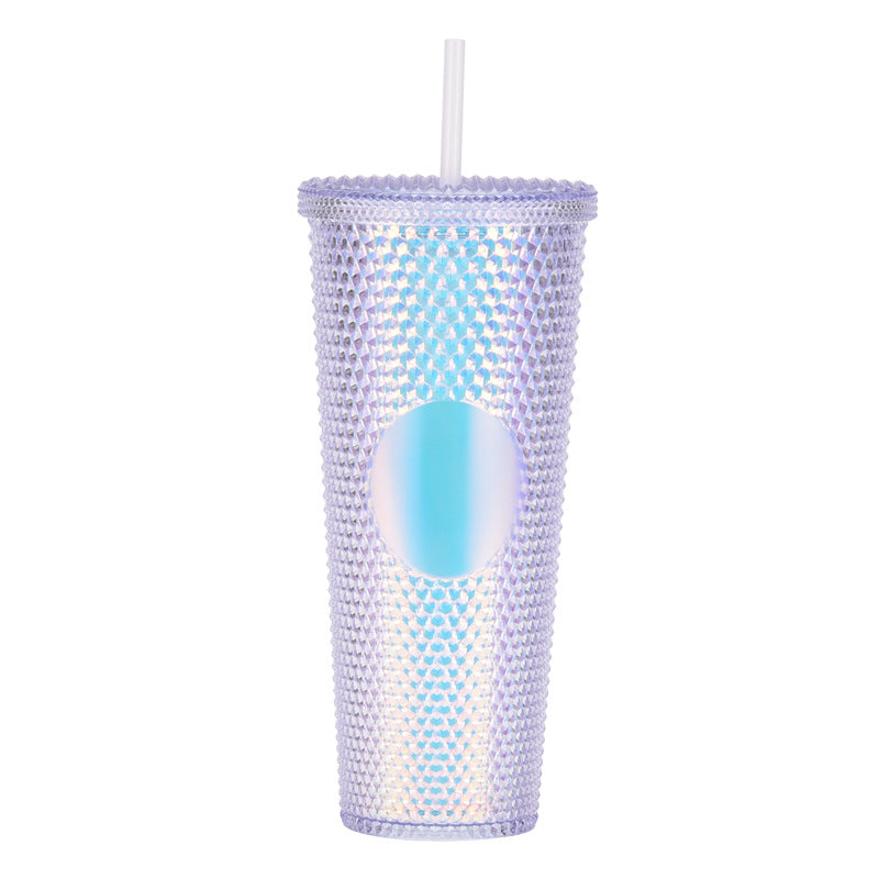 Cute Design Reusable 24oz Plastic Tumbler with Lids and Straws for Cold Water Coffee Party Occasions