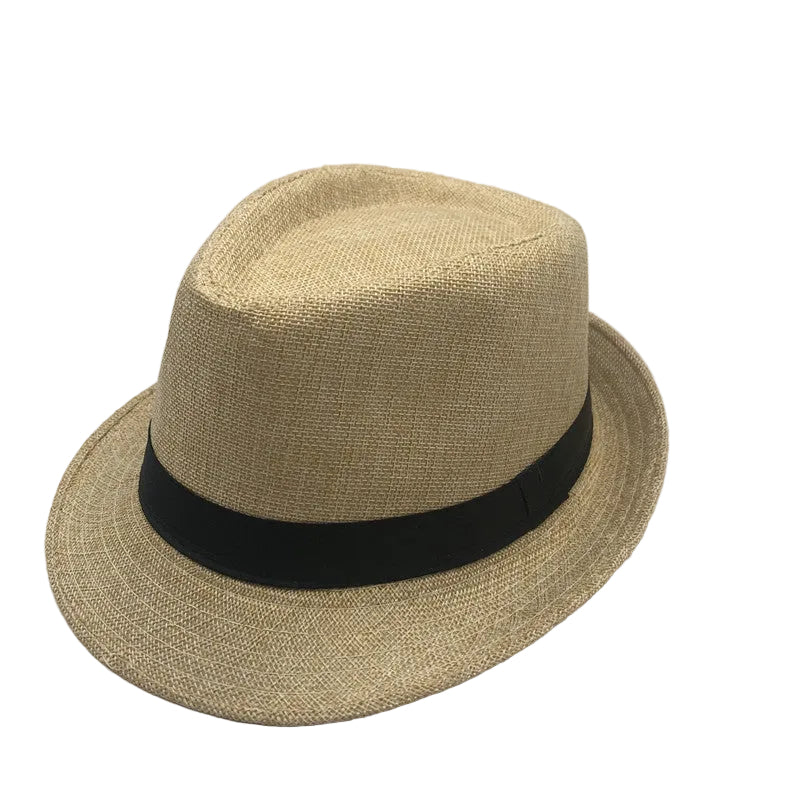 Mens Fedora Hat Classic Short Brim Hats Summer Beach Panama Hat for Men and Women