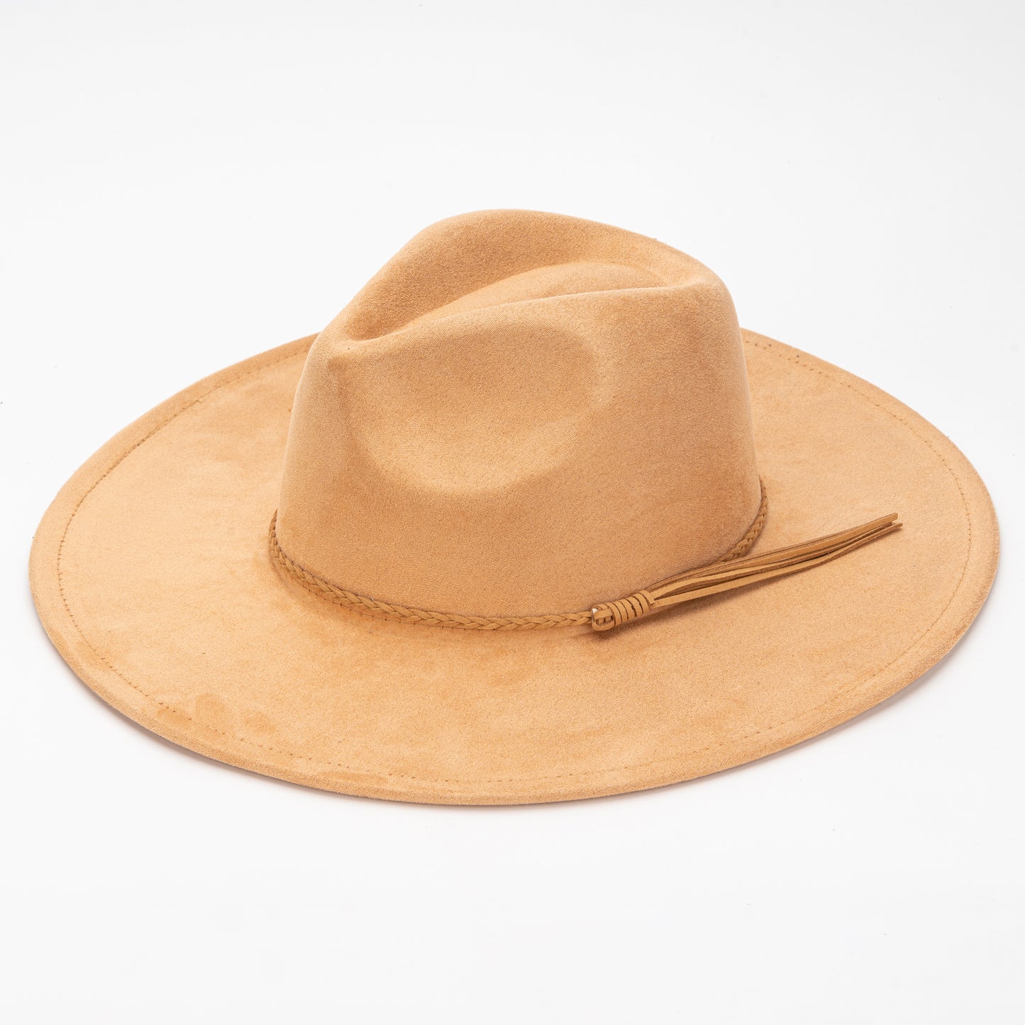 Wholesale Suede Fedora Hats for Women Colorful Water Drop Shaped Top Big Brim Fedora Hats Unisex Tissue Rope Band Hat
