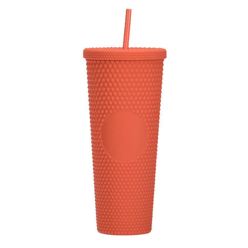 Cute Design Reusable 24oz Plastic Tumbler with Lids and Straws for Cold Water Coffee Party Occasions