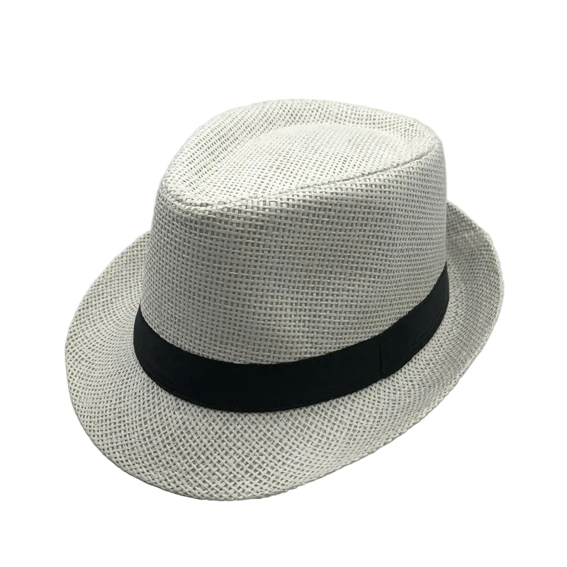 Mens Fedora Hat Classic Short Brim Hats Summer Beach Panama Hat for Men and Women