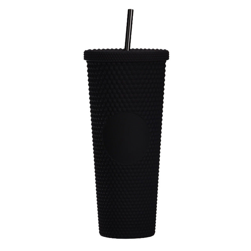 Cute Design Reusable 24oz Plastic Tumbler with Lids and Straws for Cold Water Coffee Party Occasions