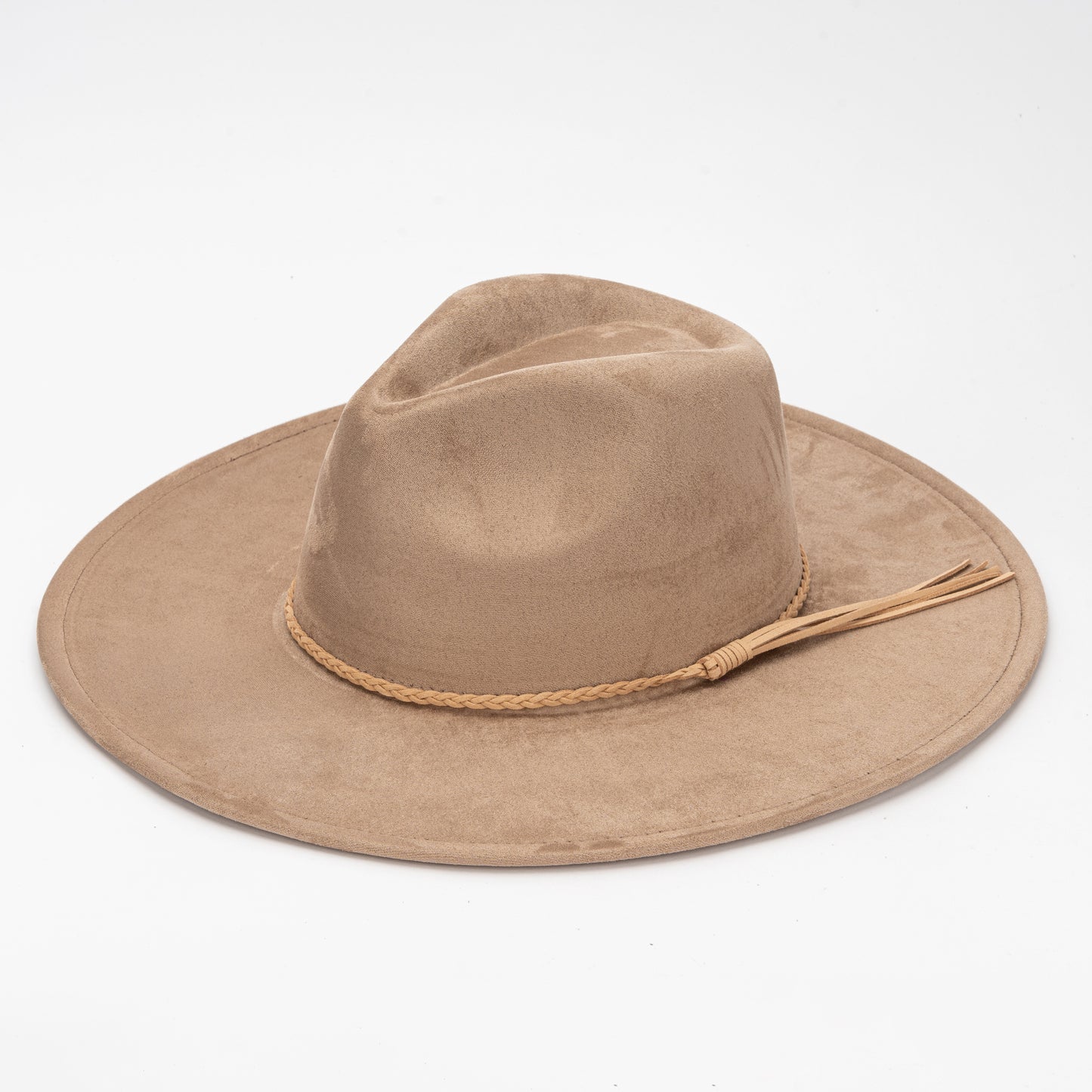 Wholesale Suede Fedora Hats for Women Colorful Water Drop Shaped Top Big Brim Fedora Hats Unisex Tissue Rope Band Hat