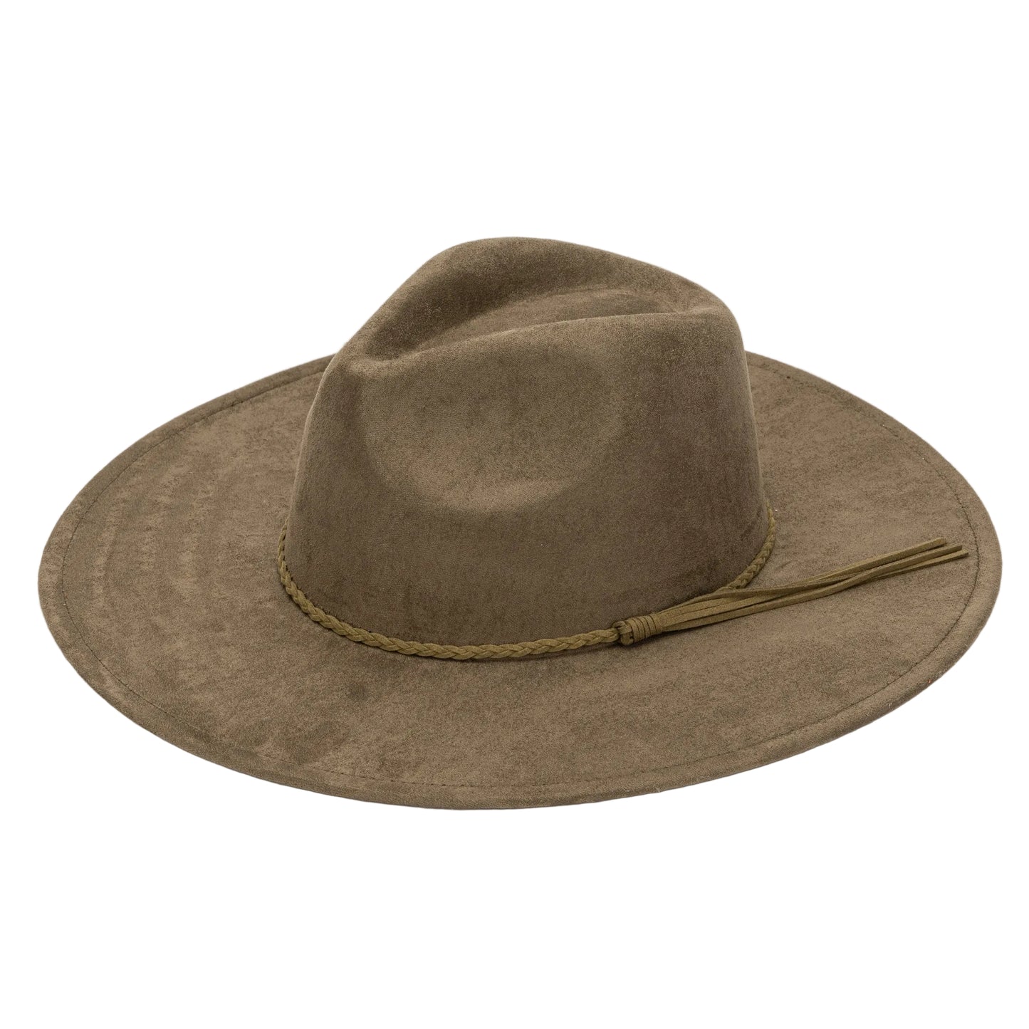 Wholesale Suede Fedora Hats for Women Colorful Water Drop Shaped Top Big Brim Fedora Hats Unisex Tissue Rope Band Hat
