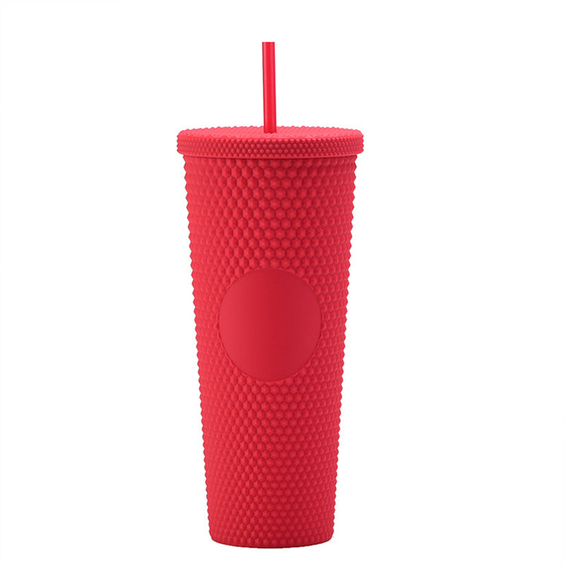 Cute Design Reusable 24oz Plastic Tumbler with Lids and Straws for Cold Water Coffee Party Occasions